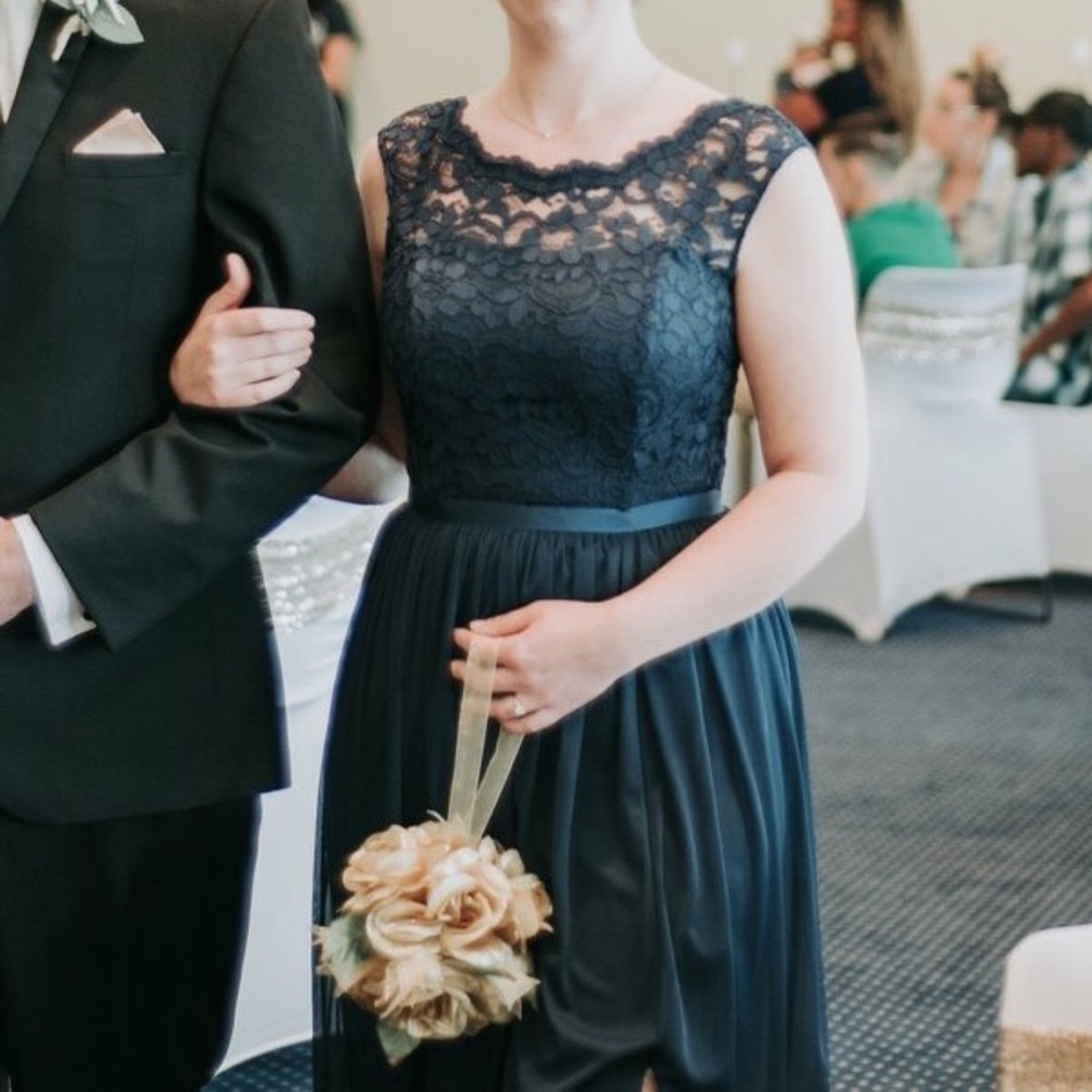 Bridesmaids dress w/ lace bodice